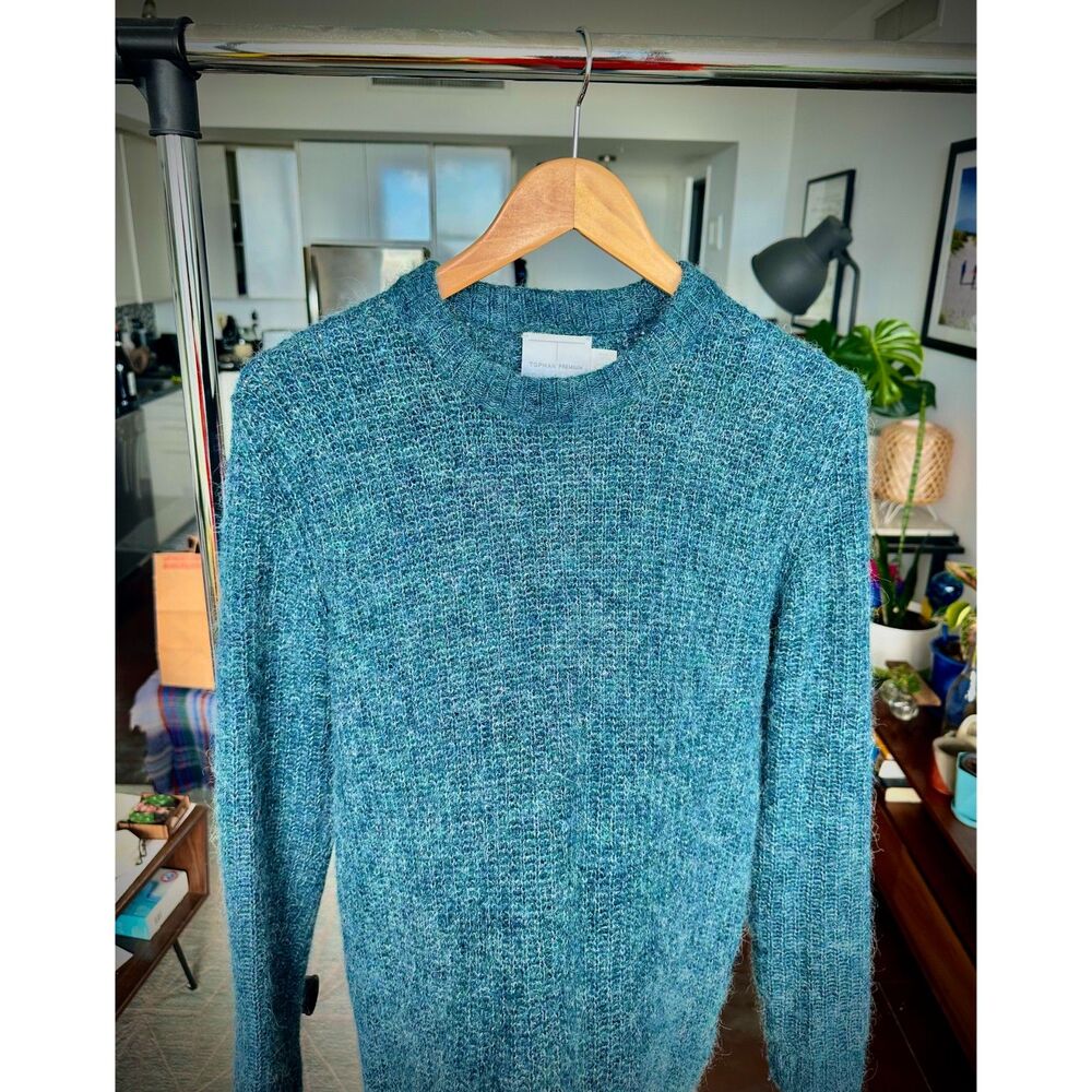 Topman Premium Men's Teal Alpaca Blend Sweater Size S 🧶💫